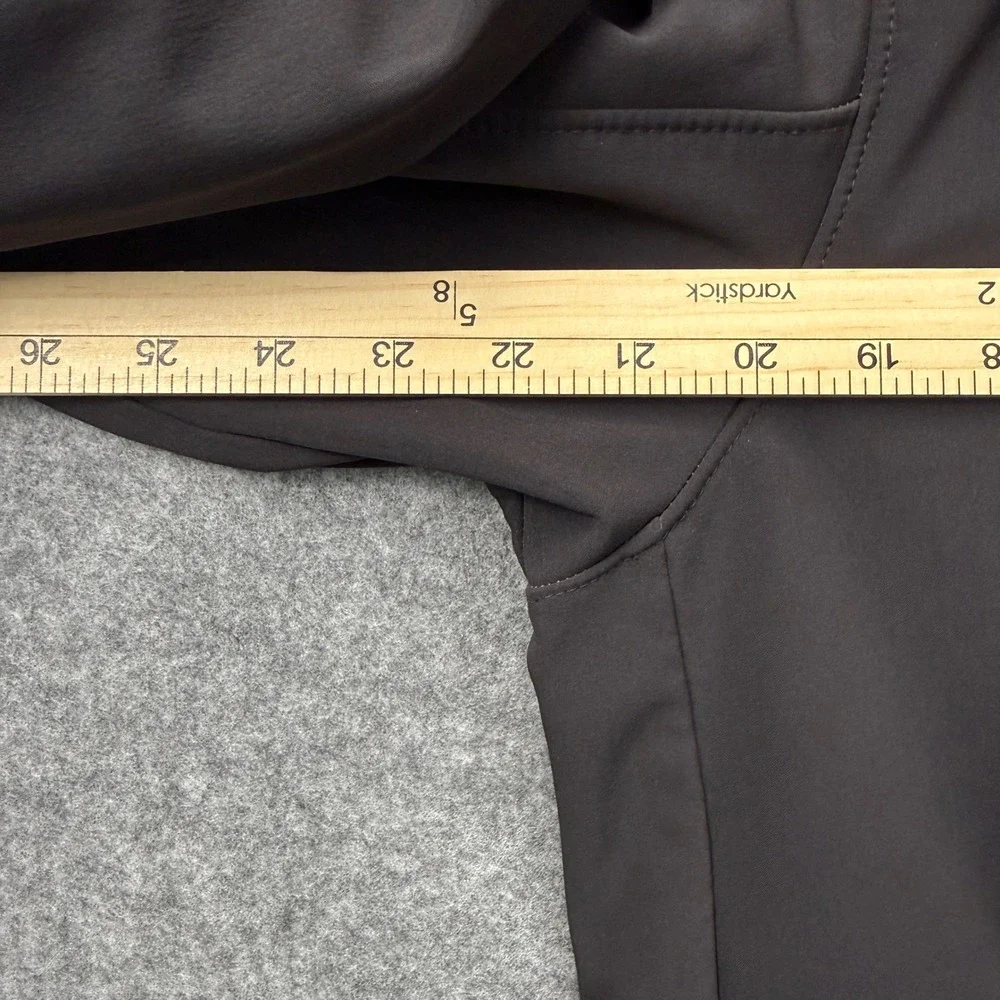 The North Face Apex Softshell Jacket Black Red Zip Pockets Fleece Lined Mens L